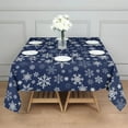 thumbnail image 3 of Dark Blue Christmas Snowflake Pattern Square Tablecloth,Waterproof Square Table Cover,Wipeable Spillproof Washable Table Cover for Home Kitchen Party Decor 42"X42"(107x107cm), 3 of 6
