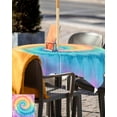 thumbnail image 5 of Hokiten Outdoor Tablecloths with Umbrella Hole & Zipper, Colorful Tie Dye 54x54 Inch Square Tablecloths, Rainbow Ombre Abstract Pattern Art Waterproof Table Cloth, Patio/Pool/Picnic Table Covers, 5 of 7