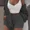 Dark Grey, variant on Women's Flannel Velvet Pajamas Set Sexy Crop Top Shorts Coat 3 Pieces Suit Sleepwear 2023 New Casual Soft Homewear Pyjamas S-3XL