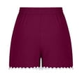 thumbnail image 4 of fatyb Shorts for Womens Drawstring Elastic Waist Lounge Shorts Lace Hem Loose Women's Summer Shorts, 4 of 5