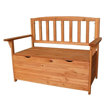 Wooden Bench Indoor Ktaoxn Wooden Storage Garden Bench Outdoor Indoor Chest Courtyard Armchair Chair Box Backyard ()