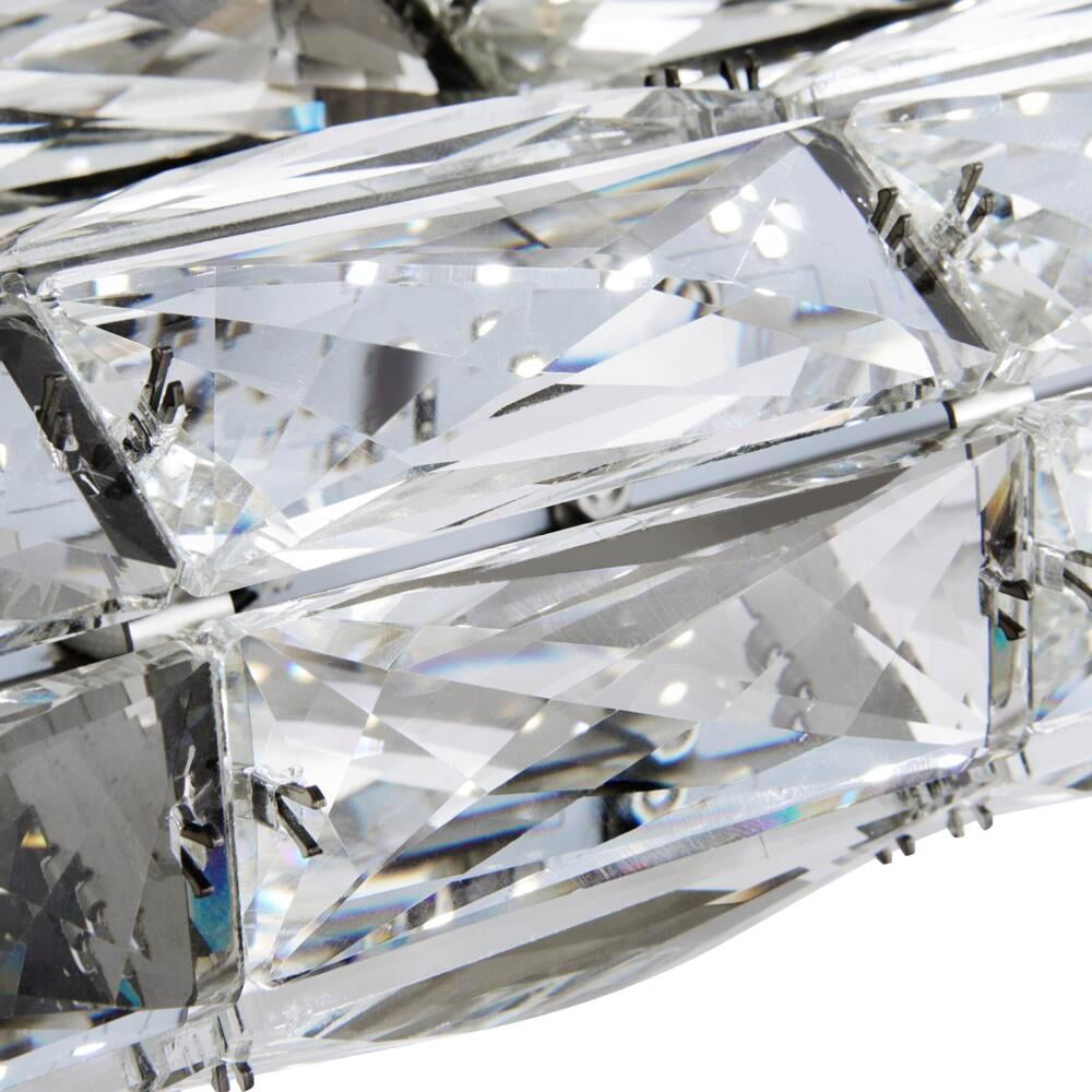 Keighley 18 in. Integrated LED Chrome Bathroom Vanity Light Fixture with Crystal Shade