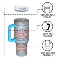 thumbnail image 4 of Christmas Folk Pattern Tumbler with Handle and Lid,40oz Double Wall Vacuum Insulated Tumbler,Cups Gift for Women and Men, 4 of 7