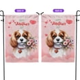 thumbnail image 2 of Happy Valentine's Day Cavalier King Charles Spaniel holding flowers Garden Flag 12x18in Double Sided Dog Lover Gifts Outdoor Decor - 3005, 2 of 5