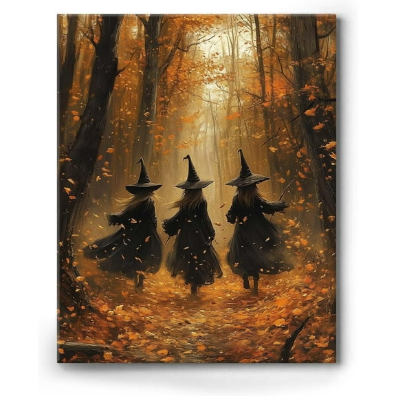 ART Halloween Canvas Wall Decor, Witchy Bubblebath Bathroom Decor Black Cat Pictures Print Academia Halloween Poster for Dorm Party Decor