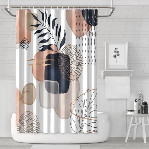 Waterproof Bohemian Shower Curtain 72x72 Inch Boho Style Polyester Unique Shower Curtain for Bathroom Hotel Home Decor with 12 Plastic Hooks