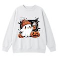 thumbnail image 4 of XAOFW Girls Halloween Sweatshirt Pumpkin Ghost Print Long Sleeve Crew Neck Sweatshirts Autumn Winter Cozy Graphic Pullover For Toddler Kids Breathable Tops 2-3 Years, 4 of 4