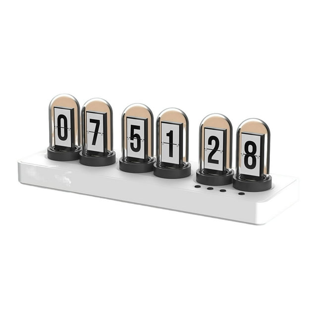 stanreset Horloge à Tube Nixie Écran IPS Réveil de Bureau pour la Maison et le Bureau Alliage d'Aluminium RVB Horloge à Tube Nixie A