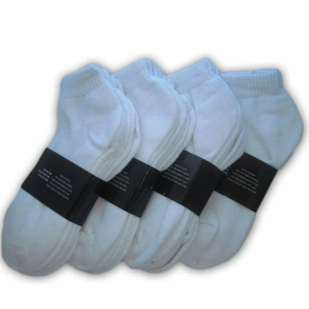 24 Pairs Men's Athletic Socks Ankle/Quarter Crew Men's Sports Socks (White,