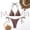 Coffee, variant on Sevevn Women's Triangle Bikini Set Halter Star Decor Side Tie Thong Two Piece Swimsuit Black S