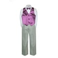 thumbnail image 2 of 4PC Shirt Gray Pants Vest & Bow tie Set Baby Boy Toddler Kid Formal Suit Sm-7, 2 of 3