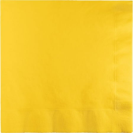3 Ply Tissue Napkins - Touch of Color Dinner Napkins, 3-Ply, 1/4 Fold, School Bus Yellow, 25 Ct