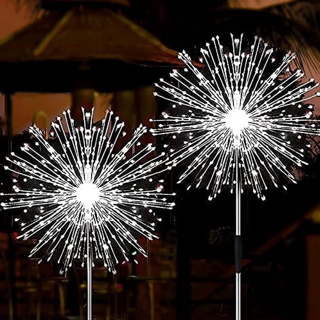 Luces de Fuegos Artificiales Solares JJGoo 2 Paquetes 180 LED Impermeables