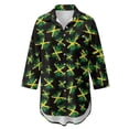 thumbnail image 4 of Xoenoiee Jamaica Flag Paint Splatter Print Womens Swimsuit Coverup Button Up Swim Cover Ups for Swimwear Women Shirt Bathing Suit Cover Up Beach Coverups, L, 4 of 7