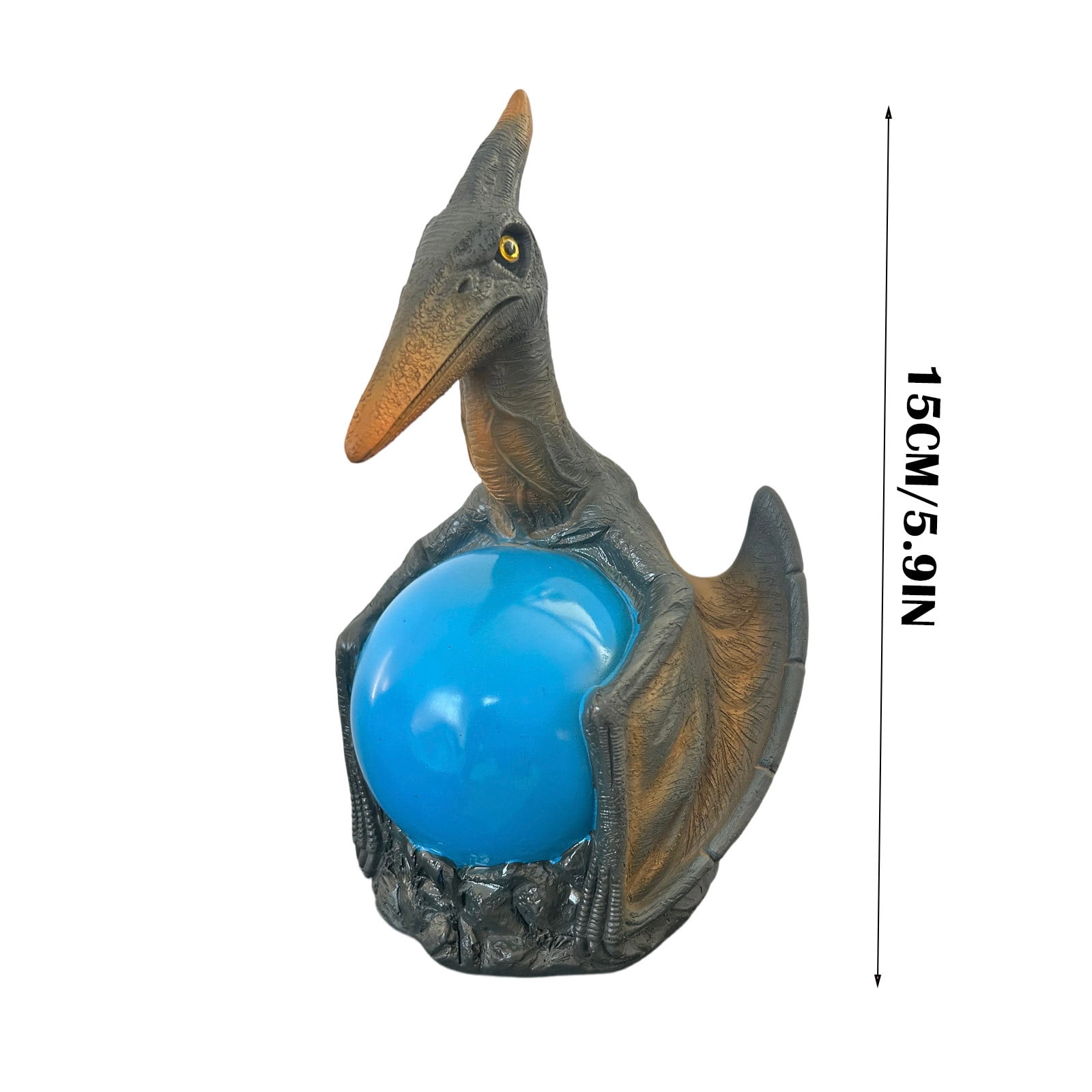 Pterodactyl Dinosaur Night Light, Resin Sculpture Lamp with Glowing Orb, Kids Bedroom Decor & Nightstand Lamp for Boys & Girls