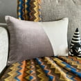 thumbnail image 2 of The HomeCentric Decorative Beige Pack of 2,12"x22" (30x55 cm) Lumbar Pillow Cover, Velvet Patchwork & Color Blocking Oblong Pillow, Patchwork Pattern Modern Style - Velutinous Taupe, 2 of 10