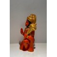 thumbnail image 3 of Zig Zag Hanuman Ji Idol in Blessing Posture with Gada – Sitting Lord Balaji Bajrangbali Sankat Mochan Bhagwan Idol for Temple, Car Dashboard, Home Decor, Statue Gift – 8L x 6W x 6H cm, Orange, 3 of 4