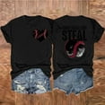 thumbnail image 3 of Shorts pour Femmes, Chemises à Manches Courtes pour Femmes, T-Shirt Décontracté de Baseball Amour Double Face Imprimé Manches Courtes Col Rond, 3 of 3