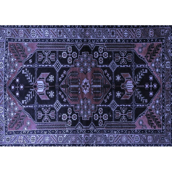 Ahgly Company Indoor Rectangle Persian Blue Traditional Area Rugs, 7' x 9'