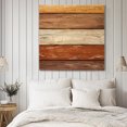 thumbnail image 4 of Farmhouse Burnt Orange Brown Wall Art Painting on Canvas, Vintage Wooden Striped Canvas Art Home Prints Wall Art Framed Modern Artwork for Living Room Bedroom Wall Decor 20x20in, 4 of 9