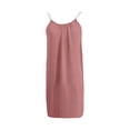 thumbnail image 5 of HOMBOM Dresses for Women Backless Pink Midi Summer Solid Beach Sleeveless Ladies Slip Dress, 5 of 7