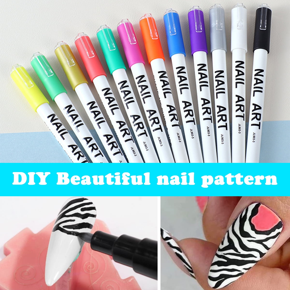 8Pcs/Set Nail Pen Smooth Drawing Easy to Use Nylon Wool Nail Art Drawing  Liner with Colorful Gradient Handle for Salon - AliExpress