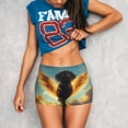 thumbnail image 3 of Fotbe Golden Cloud Winged Dog Shorts Sin Costuras – Shorts Deportivos de Cintura Alta para Mujer, Elásticos para Gimnasio, Yoga, Running o Ciclismo-Medium, 3 of 8