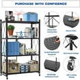 thumbnail image 6 of Lifetime Appliance Parts 4-Tier Foldable Storage Shelf with Wheels - Metal Collapsible Shelving Unit Display, Rolling Cart for Books Kitchen Storage Shelves, Pantry & Closet Organizer - BLACK, 6 of 7