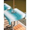 thumbnail image 2 of Outdoor Table Cloth with Umbrella Hole and Zipper, Ombre Turquoise Waterproof Square Tablecloth 54"x54", Gradient White Abstract Minimalist Stripe Washable Table Cover for Outside Party Patio Picnic, 2 of 8