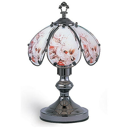 Ok Lighting 14 25 Black Chrome Touch Lamp With Hummingbird Theme
