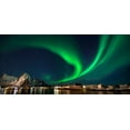 thumbnail image 2 of Fischer, Rolf 18x11 Gold Ornate Wood Framed with Double Matting Museum Art Print Titled - Nordlicht in Svolvaer Lofoten, 2 of 4