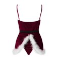 thumbnail image 5 of HAXMNOU Women Ladie Lingerie Christmas Red Santa Fancy Dress Underwear Christmas Jumpsuits Pajamas Lingerie Wine L, 5 of 7