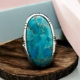 thumbnail image 4 of Blue Turquoise Men&Women Beautiful Ring, 925 Silver Sterling Ring, Handmade Ring, Gemstone Ring, || Ali Baba Jewellery, 4 of 5