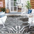 thumbnail image 2 of SAFAVIEH Cottage Eadaoin Zebra Indoor/Outdoor Area Rug, Light Grey/Grey, 8' x 10', 2 of 6