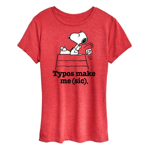 Peanuts - Snoopy Typos Make Me Sic Short Sleeve Graphic T-Shirt