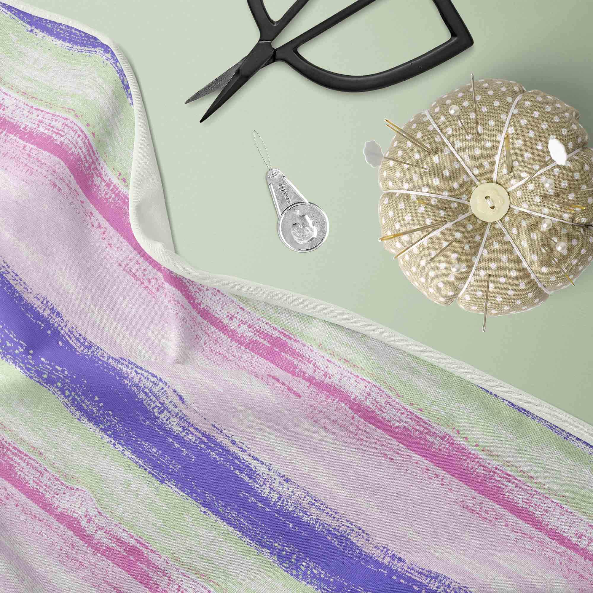 David Textiles 58" Poly Spandex Brushstroke Stripes Fabric By the Yard, Multi