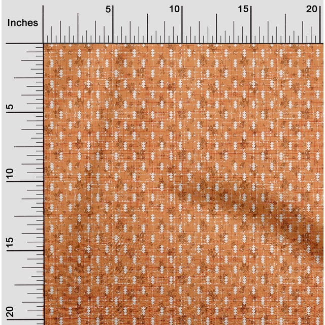 oneOone Polyester Lycra Mustard Yellow Fabric Floral & Texture Fabric For Sewing Printed Craft Fabric By The Yard 56 Inch Wide