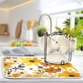 thumbnail image 5 of Yayeee Dish Drying Mat for Kitchen Counter 16"x18" Microfiber Absorbent Pad, Yellow Flowers, 5 of 7