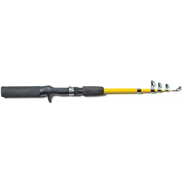 "Eagle Claw PackIT Telescopic Spincast Rod 1 Piece (Yellow 5Feet 6