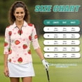 thumbnail image 7 of Uorisanigo Cute Strawberry Women's 3/4 Sleeve Athletic Golf Shirts Versatile Comfortable Women's Dry-Fit Golf Polo Shirts Relaxed Outing Wear with 1/4 Zipper Workout Tops Size 2XL, 7 of 7