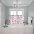 thumbnail image 3 of Pink Floral Kitchen Curtains Small Short 39 Inch Length, Spring Rustic Botanical Flowers Herbs Grommet Top Bedroom Living Room Curtains, Light Filtering Cafe Curtain Drapes 2 Panels Set 55''x39'', 3 of 9