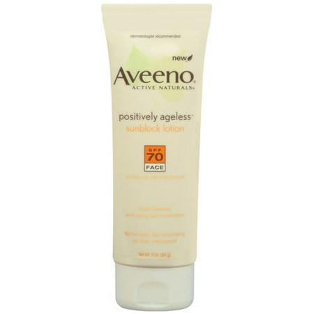 Johnson & Johnson Aveeno Active Naturals Positively Ageless Sunblock Lotion, 3 oz