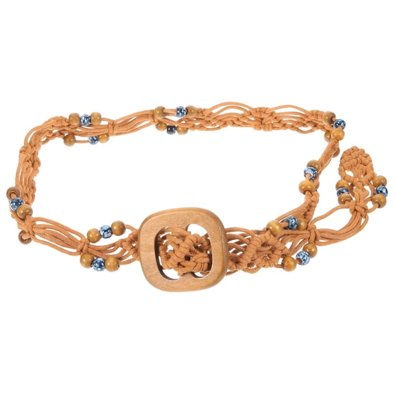 TELOLY Bohemian Macrame Beaded Waist Belt for Women