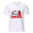 thumbnail image 4 of Abcnature Merry Christmas Tree T-Shirt Women's Cute Christmas Gnomies Graphic Tees Holiday Short Sleeve Tshirt Xmas Buffalo Plaid Red T-Shirt For Men Women T-Shirt White,F XXL, 4 of 5