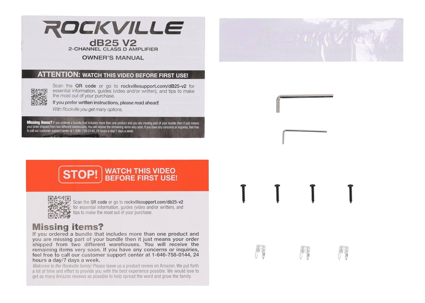 Rockville dB25 v2 3000w Peak/750w RMS 2 Channel Amplifier Compact Car Stereo Amp