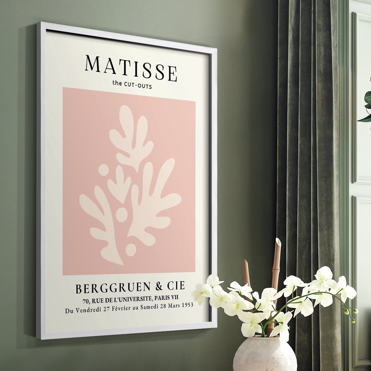 Matisse CLII Framed Print in White Solid Wood 16 x 20 Framed Print