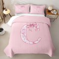 thumbnail image 2 of Manfei Pink Bow Letter C Twin Quilt Set for Girls, Princess Style Twin Coverlet Set, 2 of 7