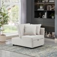 thumbnail image 3 of GDF Studio Multifunctional 3-Position Adjustable Sofa Bed with Solid Wood Frame & Toss Pillows, Beige, 3 of 13