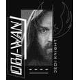 thumbnail image 2 of Junior's Star Wars: Obi-Wan Kenobi Jedi Knight Kenobi Grayscale Portrait Racerback Tank Top Black Medium, 2 of 5