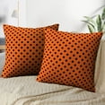 thumbnail image 3 of LALILO Throw Pillow Covers Bright Orange Amp Black Polka Dot Cushion Cover 18" x 18", 2 Pack, 3 of 6